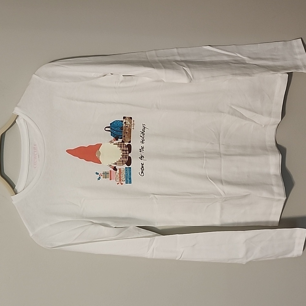 Crewcuts size 12 - 14 girl long sleeve christmas gnome shirt New